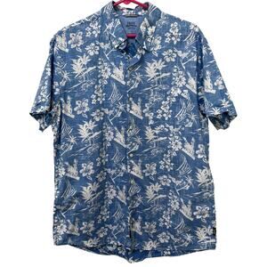Izod Relaxed Classics Men’s‎ Button Up Shirt Sz Large Tropical Beach Floral